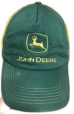 JOHN DEERE Patch Farmers Mesh Trucker Snapback Baseball Cap Hat Adjustable Vtg