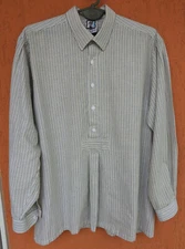 Traditional German Trachten Shirt Pullover Popover Schmied Rochel Striped (L)