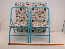 VINTAGE METAL CHILDREN'S Folding Card TABLE With CHAIRS