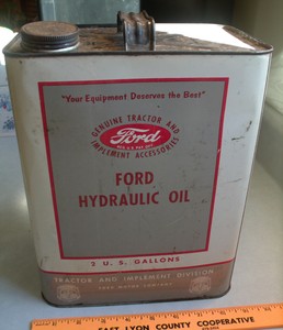 RARE Vintage FORD TRACTOR Hydraulic OIL 2 Gallon TIN CAN | eBay
