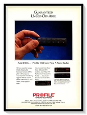 Profile DFS Stereo Un-Rip-Off-Able Car Audio Vintage 1991 Print Magazine Ad