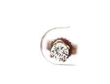 SINGLE 14KT YELLOW GOLD .17CT ROUND DIAMOND STUD EARRING .3 GRAMS