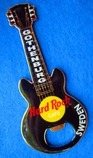 GOTHENBURG SWEDEN BLACK ACOUSTIC MAGNET BOTTLE OPENER GUITAR Hard Rock Cafe
