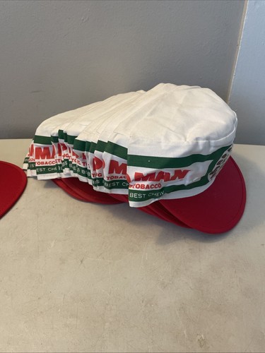 Vintage Red Man Chewing Tobacco Logo Painters Hat 1980s USA NOS QTY 1 - Picture 8 of 8