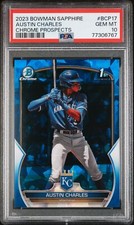 PSA 10 AUSTIN CHARLES 1st 2023 Bowman Chrome SAPPHIRE REFRACTOR RC GEM MINT