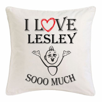 I Love Lesley KISSENBEZUG 40X40cm Ich Liebe Lesley Weiss 157501