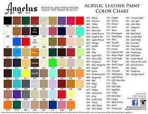 Angelus Leather Dye Chart