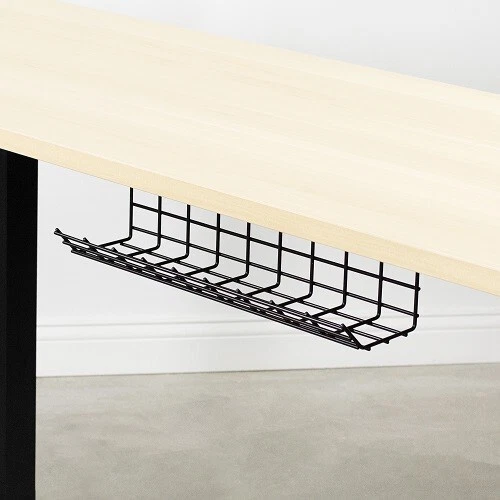 Under Desk Cable Management Tray Wire Organizer Black 16"Lx5"Wx4.5"H Screws Incl