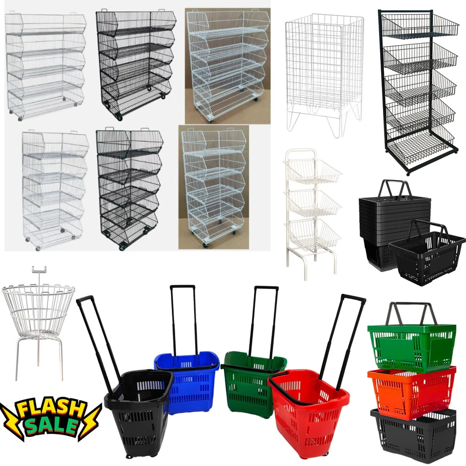 LINCE DISPLAY LIMITED Retail Shop Supermarkets Stacking Shopping Baskets Metal Plastic Retail Display.