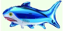 Blue Shark Balloon birthday great white pool beach decorations party foil mylar