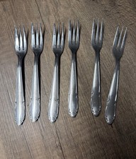 Versilberte Kuchengabeln 6-teilig, silberfarben mit Dekor wmf