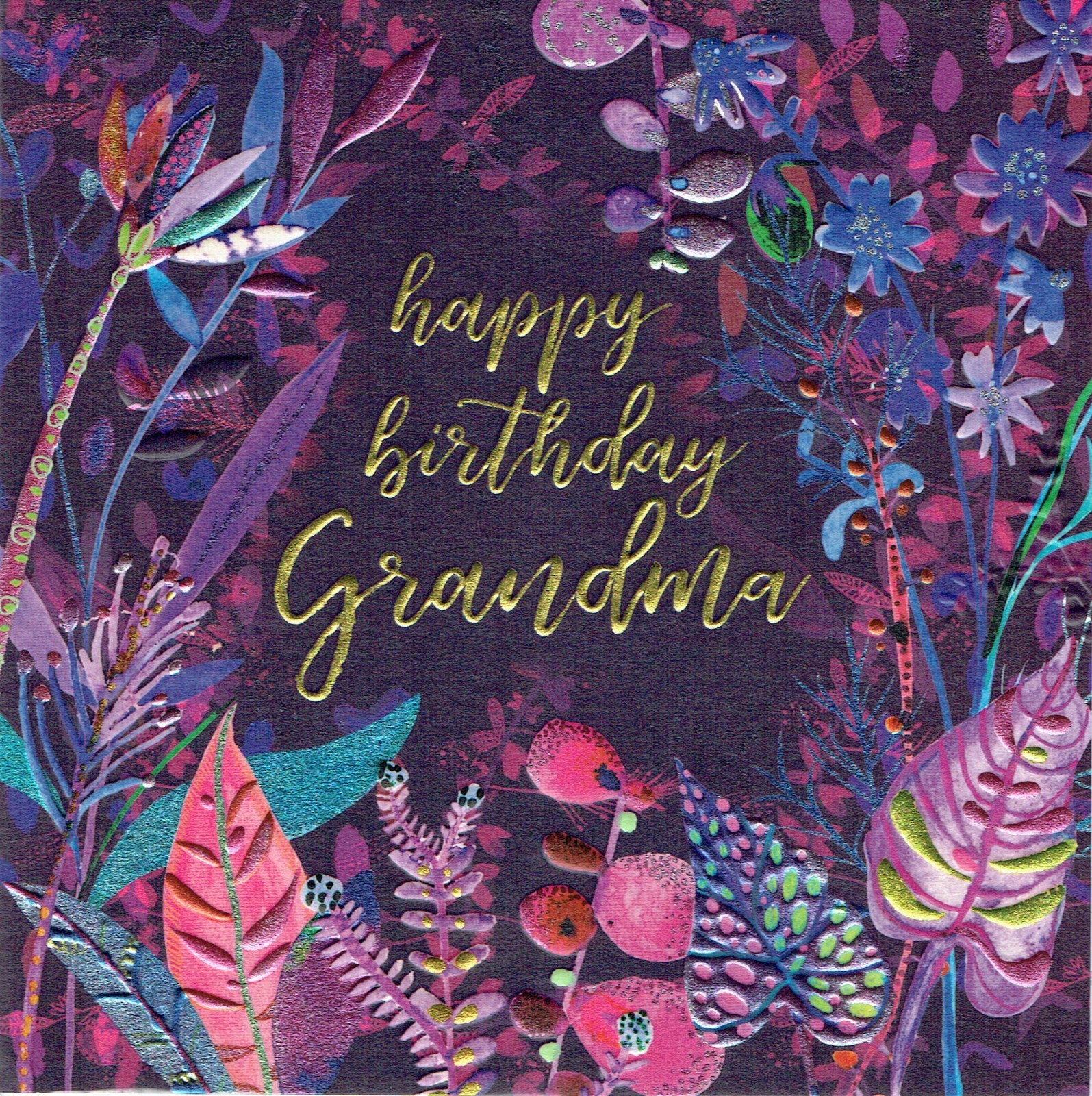 GRANDMA BIRTHDAY CARD Quality embossed card size 160x160mm