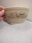 Vintage Pyrex Forest Fancies Mushroom 402 Bowl 1.5 Pint Glass Mixing Tan