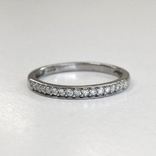 Diamond 9ct Gold Ring Half Eternity Bridal Band 375 White Gold - Size N