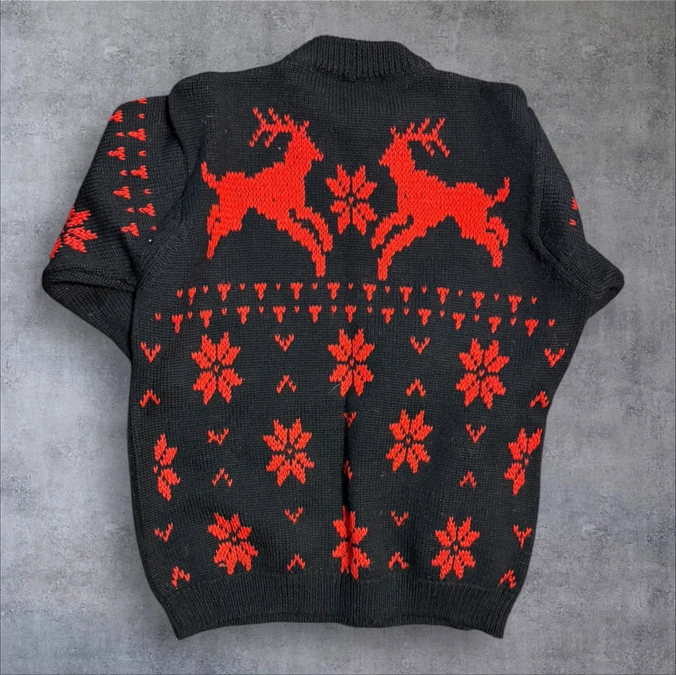 Suéter de lana virgen rojo Woodward & Lothrop Washington de colección de los años 50 M Foto 2 de 4