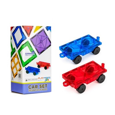 Playmags 2-teiliges Auto-Set stärkere Magnete MINT-Spielzeug für Kinder mit allen
