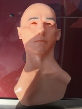 Young man realistic silicone mask hand made full headwear hood halloween cosplay