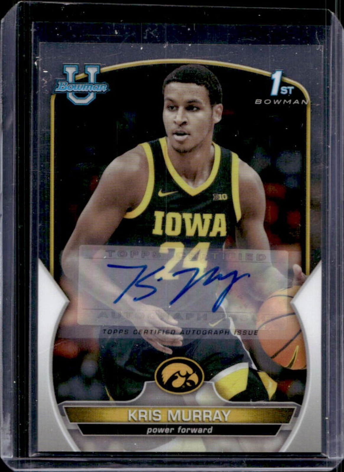 2022-23 Bowman Chrome U Kris Murray Prospect Auto #71 Hawkeyes