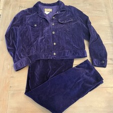 Carole Little Street Wear Purple Corduroy Set Women s Preowned Sz L 12 Vintage