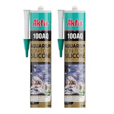 Akfix Aquarium Silicone Sealant Fish Tank Fish Safe Waterproof Black 2Pk 10.1oz