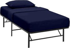 4 Piece Cot Mattress Sheet Set 30x75 Inch Egyptian Cotton RV Bunk Navy