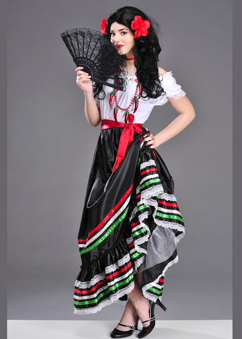 mexican lady dress Authentic Senorita Costume authentic traditional mexican dress