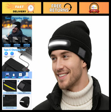 Bluetooth Beanie Hat with Light Headphones, Rechargeable Music Beanie, Gifts f