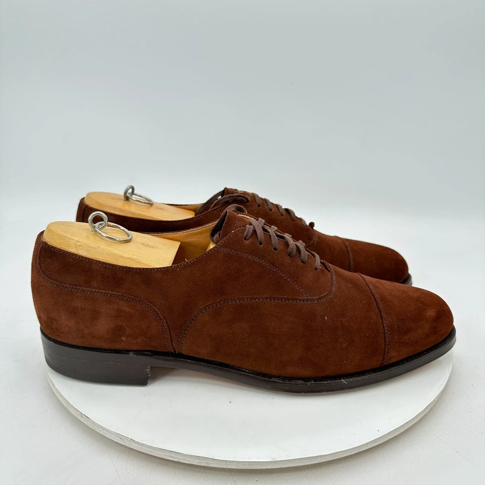 Cole Haan Men Size UK 10D US 10.5D Brown Suede Cap Toe Oxford England Shoes - Image 4 of 4
