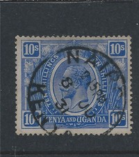 KUT 1922-27 10s BRIGHT BLUE USED SG 94 CAT &pound;85