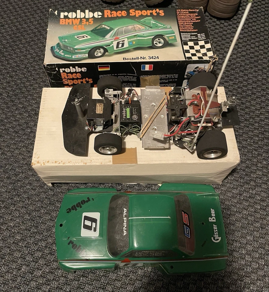 Robbe Race Sports BMW 3.5 CSL 1:12 RC Vintage Modellauto #3424 Rarität - Bild 4 von 4