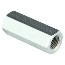 Coupling Nut, 9/16"-18, Steel, Grade 2, Zinc Plated, 2-1/8 In Lg, 13/16 In Hex