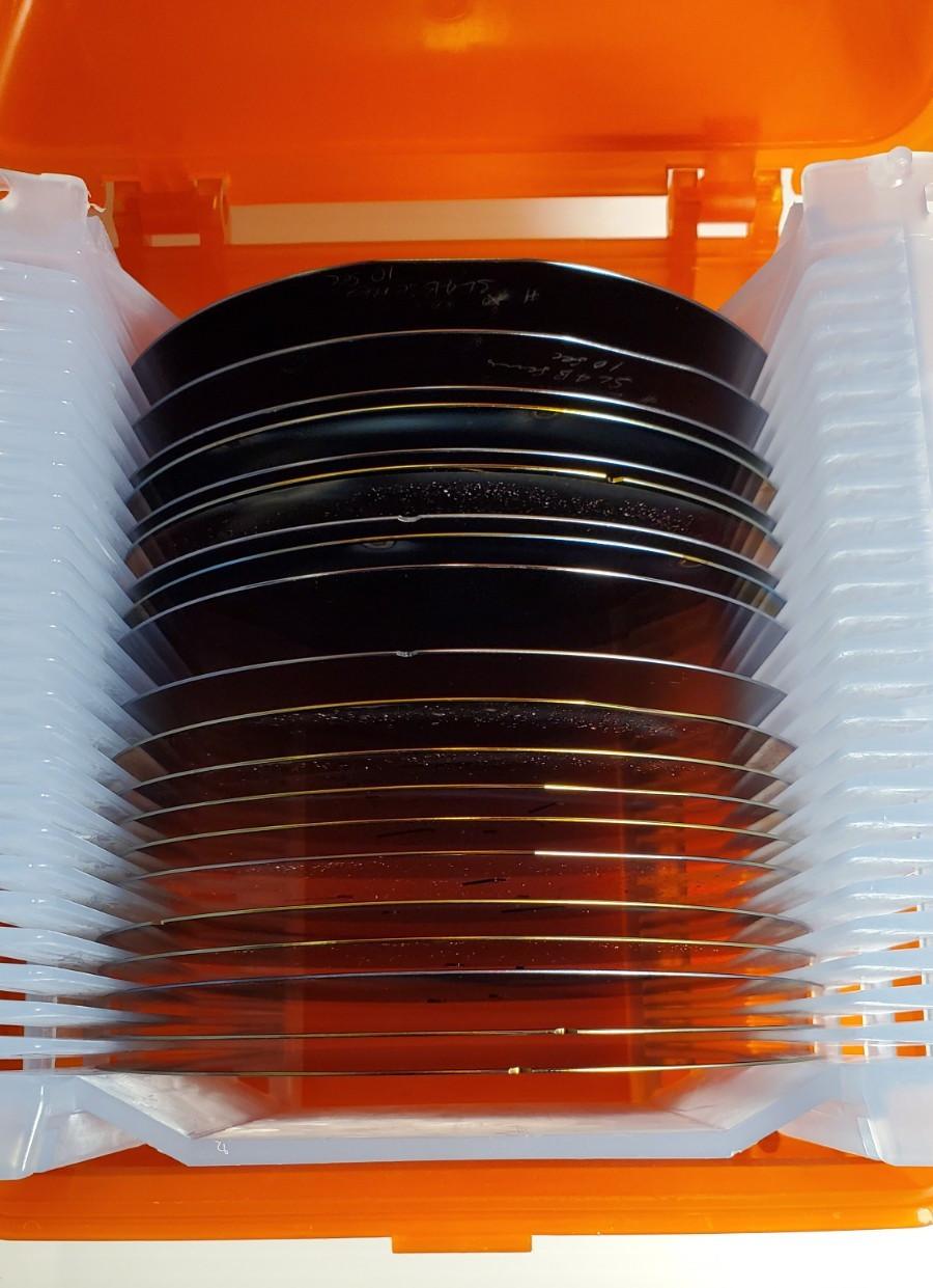 20 Historic 1980s 5" Silicon Semiconductor Wafers Copper Plated in Original Box