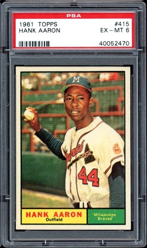 1961 Topps Baseball #415 Hank Aaron PSA 6