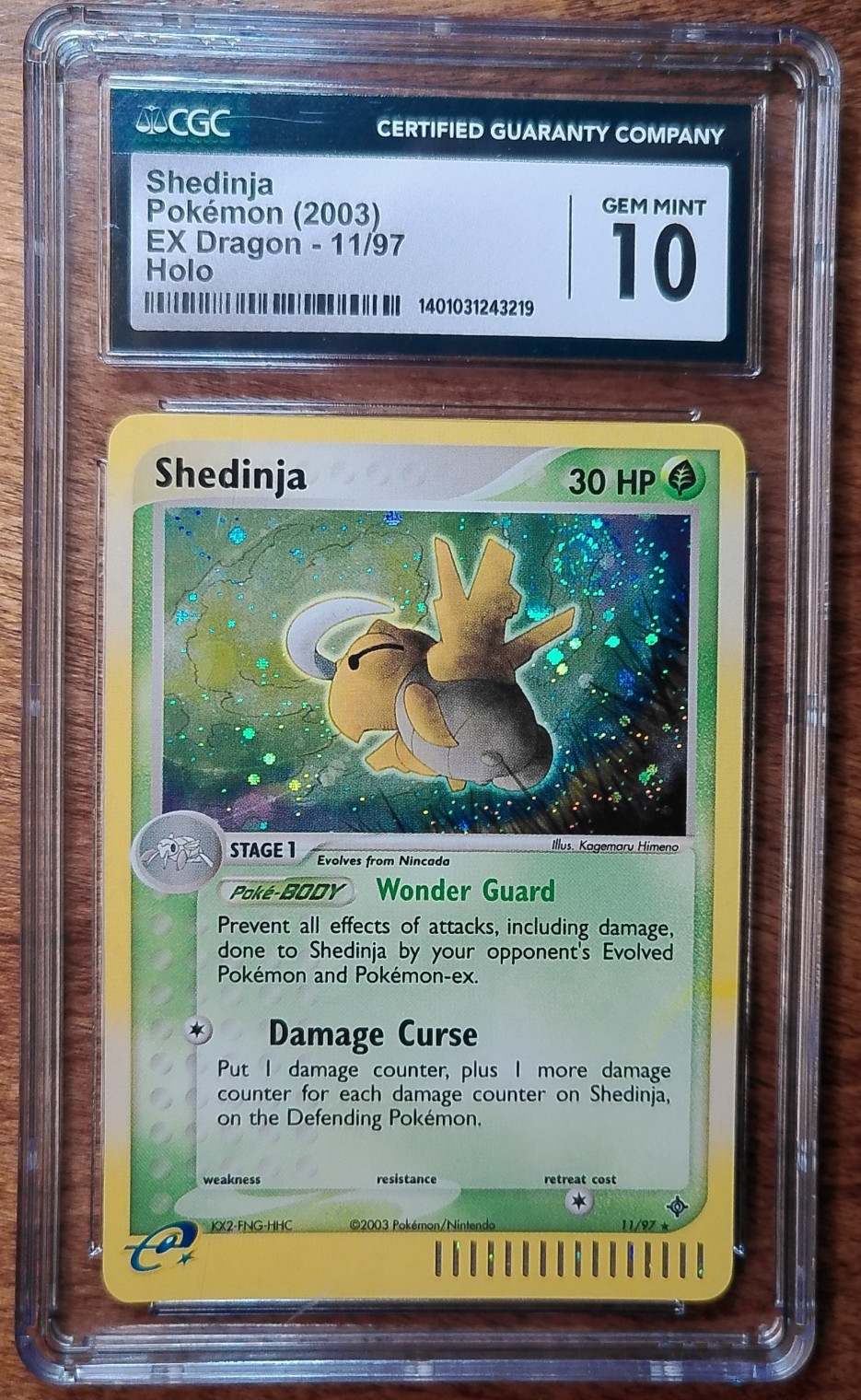 CGC 10 Shedinja Holo 11/97 Ex Dragon 2003 Pokemon Card - POP 24!