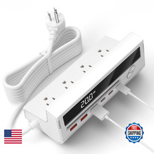 10-in-1 USB Charging Station, 4 Outlets Power Strip with 6 USB, 5 FT Long Extens