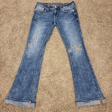 ROCK REVIVAL Nana Boot Cut Jeans Women's 30 Denim Embellished Pockets EUC