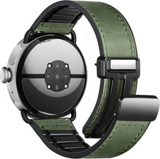 Magnetic Leather Bands Compatible with Google Pixel Watch 4/3 45Mm Band, Genuine