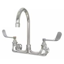 Sani-Lav 204.5 Manual Gooseneck Service Sink Faucet, 8" Mount, Chrome 2 Hole