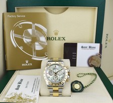 ROLEX - 18kt Gold & SS DAYTONA MOP Arabic Dial Fat Buckle 116523 - SANT BLANC