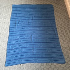 Vintage Pan Am Cabin Blanket Trevira 56” X 40” Zieppritz Blue Vintage