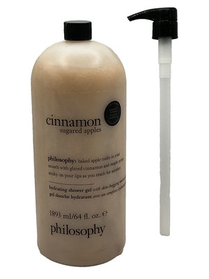Philosophy Cinnamon Sugared Apples 3 in 1 Hydrating Shower Gel 64 oz + Pump
