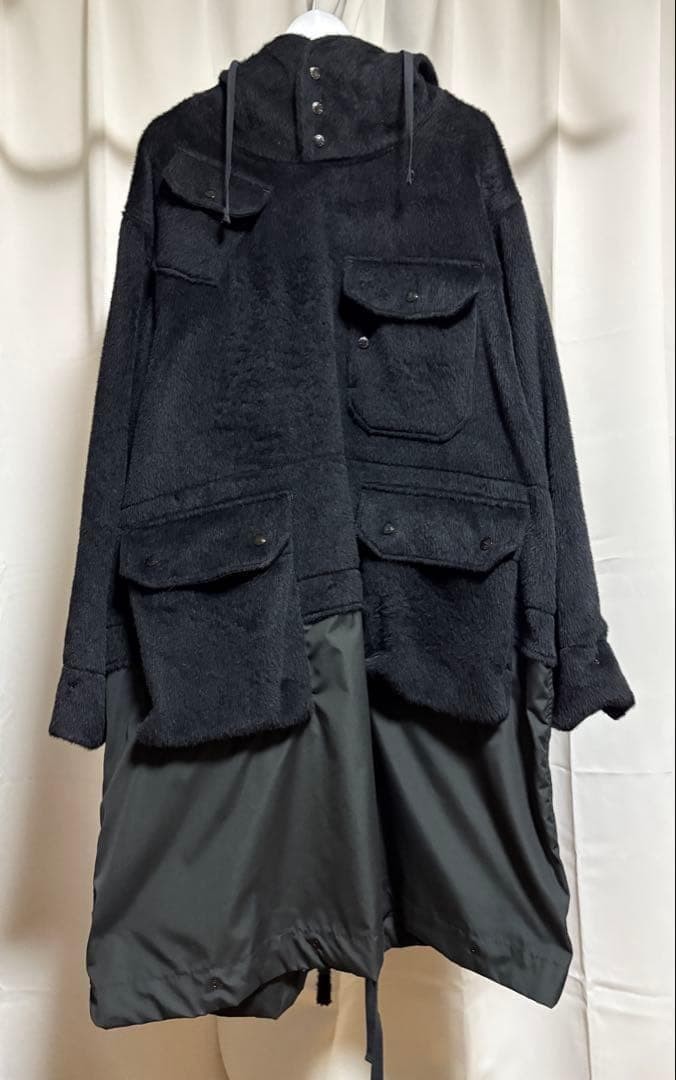 Engineered Garments Over Parka Wool Polyester Bla… - image 1