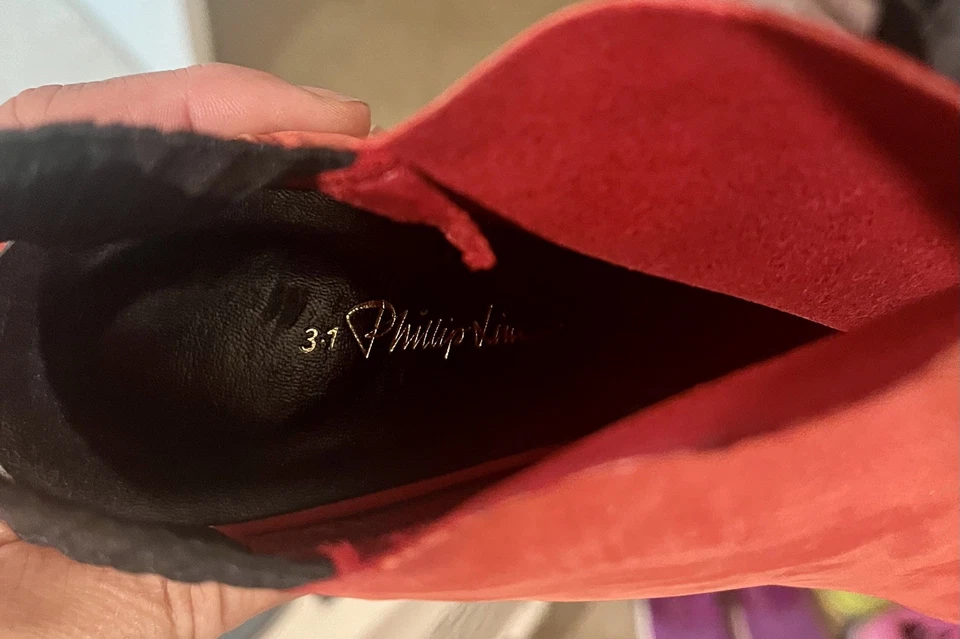 Botines de gamuza rojos para mujer Phillip Lim 3.1 37/6.5 Foto 4 de 4