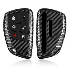 T-carbon Key Fob Cover Compatible with GMC Hummer Keychain, Real Black