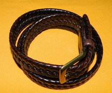 MEN'S DOCKERS BROWN GENUINE BRAIDED LEATHER BELT SIZE 46/115cm..