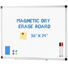 36 X 24 inches Magnetic Dry Erase Board with Aluminum Frame, Whiteboard for