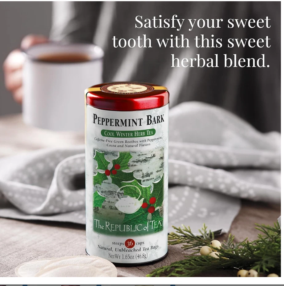 The Republic of Tea - Corteza de menta, hierba fresca de invierno 36 unidades (paquete 1)  Foto 4 de 4