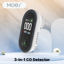 New Plug-in Carbon Monoxide Detector LED CO Temp Humidity Alarm Battery Backup