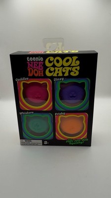 Schylling NeeDoh Cool Cats Tactile Squeeze Toy Set 4 Pack Pink 