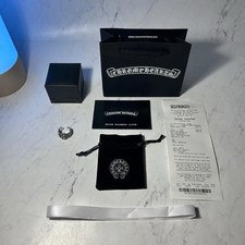 Chrome Hearts Silver Ring With Receipt, Box and Pouch Bag
